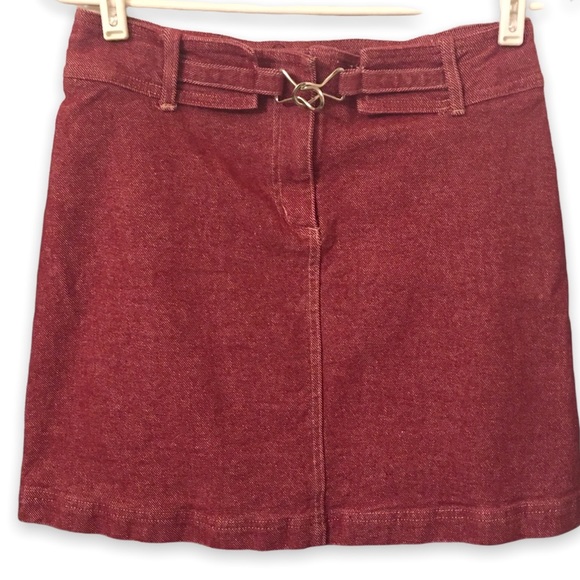 Anthropologie Dresses & Skirts - Anthropology Denim Mini Skirt Red Sz 6